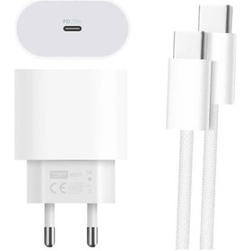 Resim 20 Watt Type-c Şarj Başlık Adaptörü + Kablo Seti Apple Uyumlu iPhone 15 Pro-promax 4434 