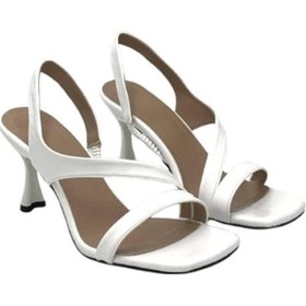 Resim Kindep Topuklu Kadın Abiye Sandalet Beyaz Beyaz 