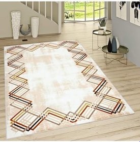 Resim Rovigo Dijital Baskı Yıkanabilir Kaymaz Taban Salon Halısı Ve Yolluk RVG0761, Krem Rengi, 100 x 300 