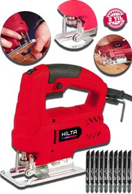 Resim Hilta Power Alman E-TECH 7600 W Bakır Sargı Çelik Şanzıman 6 Kademe Devirli Dekupaj Testere Makinesi 5 Adet Uç 