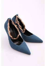 Resim Dgn 4535 Kadin Topuklu Ayakkabi 4535-2446-R0883 Koyu Kot Mavi 