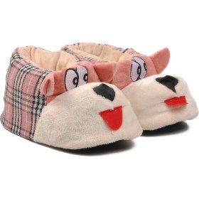 Resim Ayakmod Köpekli Pembe-Bej Kadın Panduf 