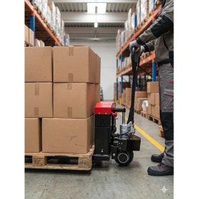 Resim Rolwal 3 Ton 1500W Tam Akülü Transpalet 48V 20AH 