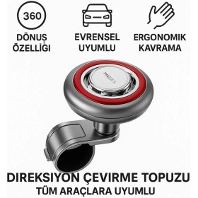 Resim Coofbe Direksiyon Simit Topuzu Direksiyon Çevirme Topuzu Tüm Araçlara Uyumlu Sağlam Tutuş 
