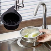 Resim 1 adet Kuğu Lavabo Filtre Sepeti, Paslanmaz Çelik Kuğu Lavabo Filtre Sepeti, Son Model Siyah & Beyaz Köşe Lavabo Süzgeci, Mutfak Musluk Askı Çöp Filtre Sepeti 