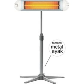 Resim Awox White 2500 Infrared Isıtıcı Elektrikli Soba Isıtıcı Tamamı Metal Ayaklı 