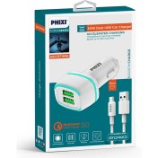 Resim Force Çift Çıkışlı Fast Micro USB Kablolu Araç Şarj Cihazı Samsung/huawei/xiaomi QCC571M 