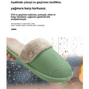 Resim Çıkarılabilir Su Geçirmez Sıcak Evde Yıkanabilir Kadın Terliği Mor 