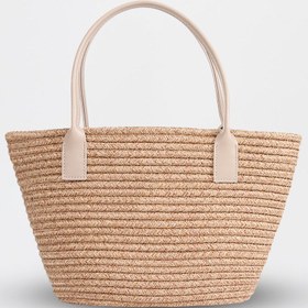 Resim D'VERS Handmade Astarlı Hasır Tote Günlük Şık Tasarım, Geniş İç Hacim, Plaj ve Omuz Çantası 