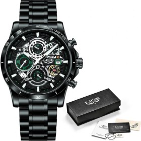 Resim Hanyang Siyah Yeşil Lıge Moda Erkekler Izle Üst Marka Lüks Su Geçirmez Spor Erkek Saatler Silikon Otomatik Tarih Askeri Kol Saati Reloj Hombre (Yurt Dışından) 