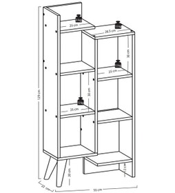 Resim Lagomood Evren Kitaplık Meşe-Beyaz 