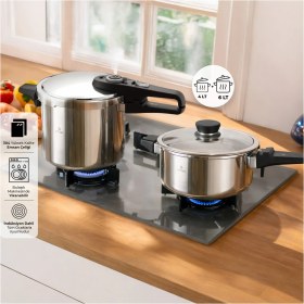 Resim Emsan Fast Cooker Çift Emniyetli Düdüklü Tencere 4 +6 Lt 
