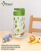 Resim Penguen 500ML Çocuk Su Matarası | Paslanmaz Çelik | Pipetli | BPA Free | Sızdırmaz Kapaklı 