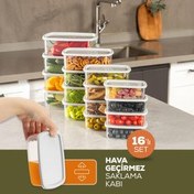 Resim 16'lı Hava Geçirmez Saklama Kabı Seti Gri 4x(250-500-750-1200 Ml) Vienev