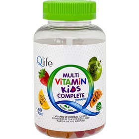 Resim QLİFE Multivitamin Kids Complete Gummies Çocuklar için Takviye Edici Gıda 60 Adet 