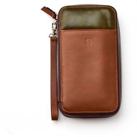 Resim Carlyle Erkek Deri Bilek Askılı Clutch Çanta - Lacivert Haki 