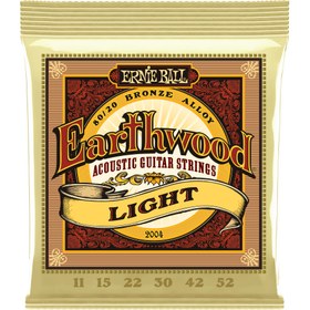 Resim Ernie Ball 2004 Earthwood 80/20 Bronze Light Akustik Gitar Teli (11-52) 