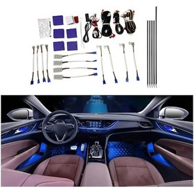 Resim Araç İçi Ambiyans Aydınlatma Sistemi 64 Renk Rgb Led Bluetooth Destekli - Müzik Ve Ses Duyarlı 