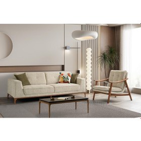 Resim Arte Ahşap Ayaklı Mekanizmalı Kanepe Beyaz 