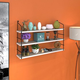 Resim Kenzlife Mutfak Banyo Duvar Rafı Junzi Mat Cordoba Suntalam 070 Y 80 G 15 D 3 Katlı Beyaz 