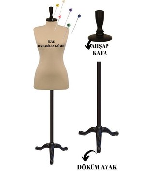 Döküm Ayaklı 36 Beden Sünger İğne Batabilen Terzi Prova Mankeni K