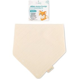 Resim Novibaby Müslin Bebek Fular Önlük – Ekru – Mama Önlüğü Salya Bezi Ağız Mendili Bandana 30x30cm Ekru 