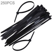 Resim 250 Adet 8mm 300mm Naylon Kablo Bağları Siyah 