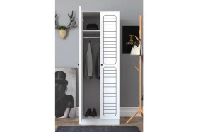 Resim Remaks Fuga 2 Kapaklı Elbise Dolabı - Beyaz Gövde Beyaz Kapak 