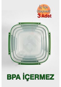 Resim Lock&fresh Master Kare Saklama Kabı 350, 600, 1025 Ml Üçlü Set Antrasit 