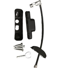 Resim Siyah Çocuk Güvenlik Kilidi Pencere Kilidi Çelik Halatlı Kilit 4 Adet 