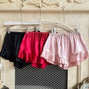 Resim Kadınlar İçin Fırfır Detaylı Şortlu Üç Parçalı Pijama Takımı 