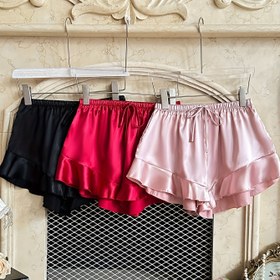 Resim Kadınlar İçin Fırfır Detaylı Şortlu Üç Parçalı Pijama Takımı 