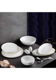 Resim Aryıldız Ar34002 Bone Porselen 54 Parça Yemek Takımı Gold 