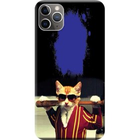 Resim Hesaplı Dünya iPhone 11 Pro Max Kılıf Gangster Kedi Baskılı Esnek Tpu SILIKON736 
