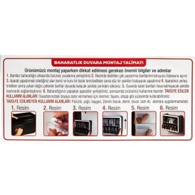 Resim Random Standlı 12 Li Kendinden Yapışkanlı Kaşıklı Kapaklı Etiketli Baharatlık Latte Açık Gri 
