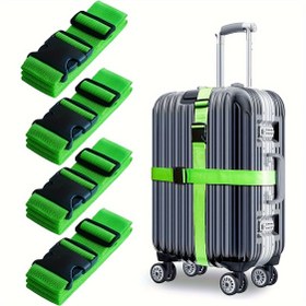 Resim 2-Pack Minimalist Seyahat Çantası Kemerleri, TSA Onaylı, Ağır Hizmet Adjustable Bavul Kemeri ile Hızlı Çıkış Tokası, Dayanıklı Polyester Aksesuarı Güvenli Paketleme için 