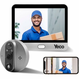 Resim YECO PD-20 Akıllı Görüntülü Kapı Dürbünü, 4.3 İnç LCD Ekran, PIR Hareket Algılama, Çift Yönlü Görüşme, Mobil Uyumlu - SD Kart Yok 