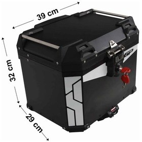Resim Gp Kompozit Universal 37 Lt Alüminyum Motosiklet Çantası Siyah Tek Renk 