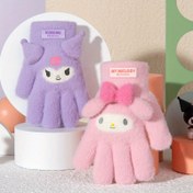 Resim For My Melody için for kuromi Gençler için Örgü Polar Beş Parmaklu Eldivenler - Sevimli Karikatür Karakterleriyle Yumuşak Sıcak Kış Eldivenleri, Açık Hava Aktiviteleri için Mor ve Pembe Tasarımlar, Tüm Mevsim Konforu, Gençler Kış Eldivenleri, Canlı Gençler Stili, Rahat Polar Malzeme 