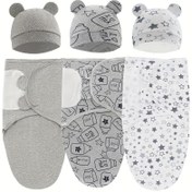 Resim 1 Set Küçük ve Orta Boy Yenidoğan Sallama 0-6 Ay, Bebek Ayarlanabilir Sallama Uyku Tulumu, Erkek ve Kız Bebekler için Sallama Battaniyesi, Kolay Sarılabilir Sallama, Bebek Sallama, Yenidoğan Giyilebilir Sallama Uyku Tulumu, Çarpma Refleksini Önlemek İçin 