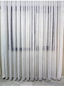 Resim Nokta Çizgi Desenli Şık Tül Perde Ekru 1 E 3 Pileli Et5003santuk 