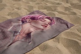 Resim Jimin BTS Desenli Dijital Baskılı Plaj Havlusu Genç Kız Plaj Havlusu Deniz Havlusu 