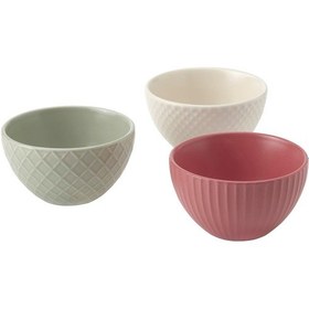 Resim 3 Parça Kase Seti, Meridyendukkan Çok Renkli, 10 Cm 3 Parça Çerezlik Stoneware 