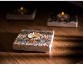 Resim Oscar Stone Decor Doğaltaş Mumluk Ml-110 