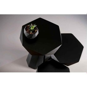 Resim Ahşap Mantar Sehpa 3 Lü Siyah Masif Doğal Zigon Ve Fiskos Siyah 