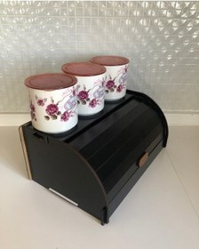 Resim Harmony Ahşap Ekmeklik Organizer,ekmek Kutusu Sepeti, Bakerybox, Ev Hediyesi Siyah 