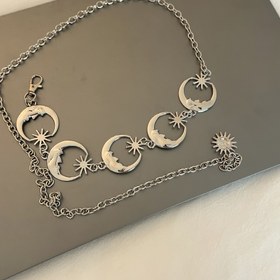 Resim Kadınlar için Vintage Ay Fazı Kemer - Oymalı Çiçek Desenleri ile Çok Yönlü Bel Aksesuarı, Günlük veya Resmi Durumlar için Mükemmel, Ayarlanabilir Metal Alaşımlı Tasarım, Elbise Süsü Kemer | Retro Tarz Kemer | Metal Alaşımlı Kemer, Cinch Kemerler 
