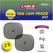 Resim Carub Güneşlik Perde Yan Cam Düz Siyah Vantuzlu 