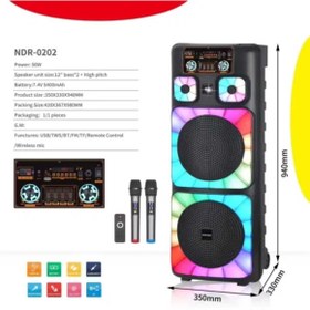 Resim Tastech Büyük Boy Kablosuz Mikrofonlu Bluetooth Hoparlör Taşınabilir Şarjlı Led Işıklı Speaker Party Box 