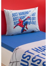 Resim Özdilek Spiderman Blue Web Tek Kişilik Lisanslı Lastikli Çocuk Nevresim Takımı Gri 